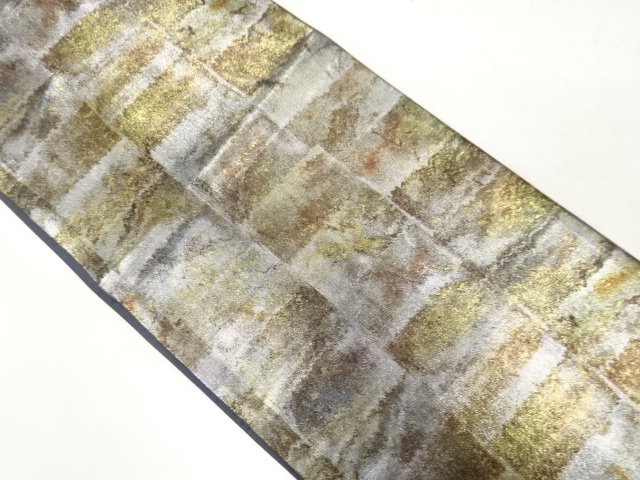 抽象模様織り出し全通袋帯